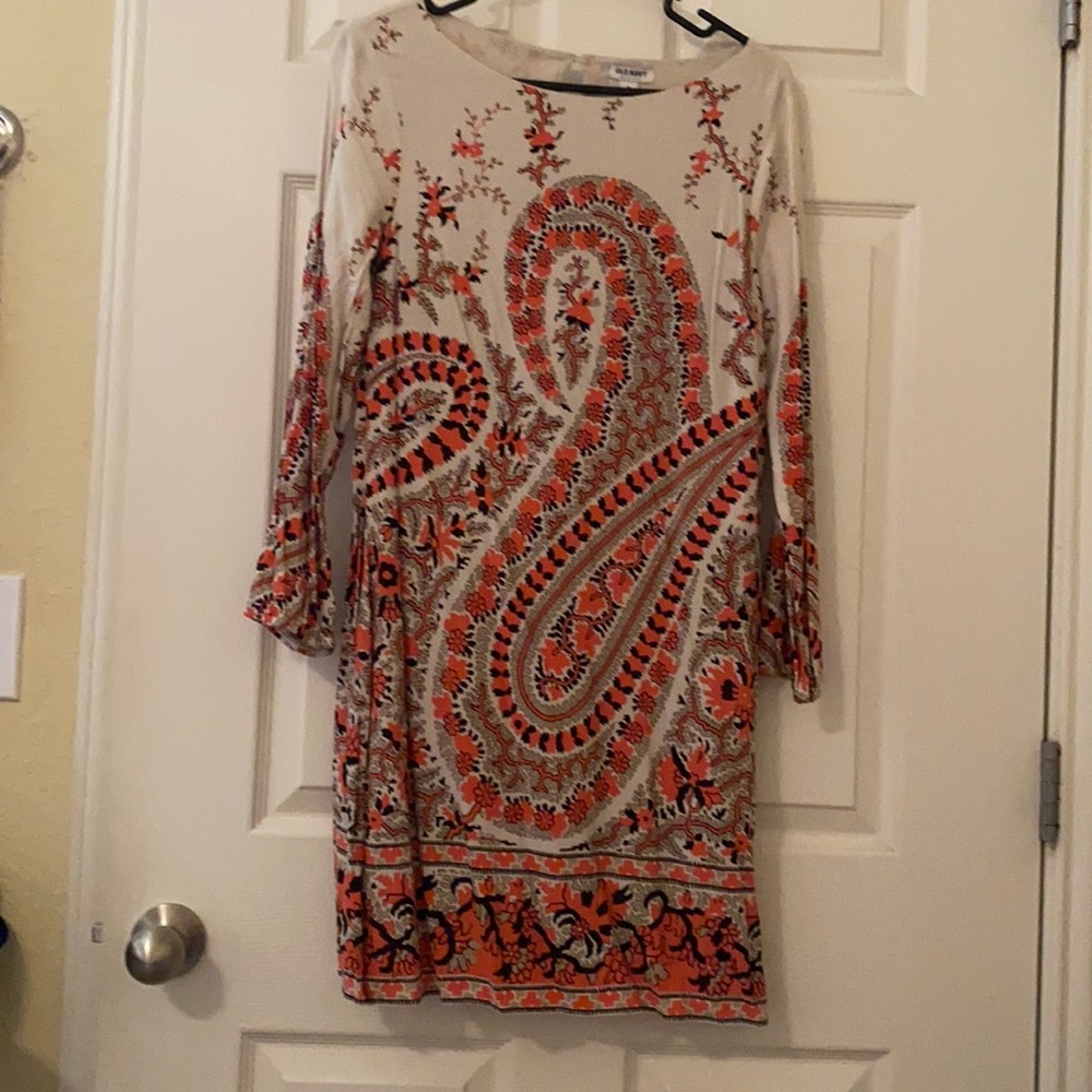 Paisley long sleeve dress